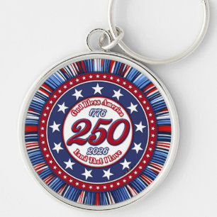 God Bless America Land That I Love Graphic FireRWB Keychain