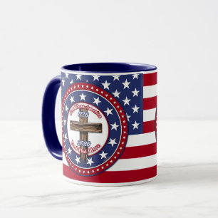 God Bless America Land That I Love Rugged Cross Fl Mug