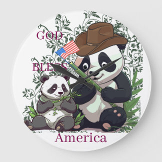 GOD BLESS America Large Clock