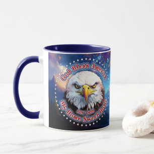 God Bless America My Home Brown Eagle Fireworks M Mug