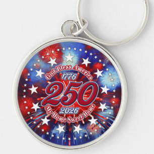 God Bless America My Home Sweet Home Graphic Fire Keychain