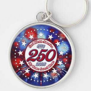 God Bless America My Home Sweet Home Graphic FireW Keychain
