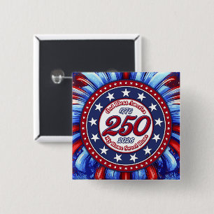 God Bless America My Home Sweet Home Graphic RWB 2 Inch Square Button