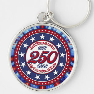 God Bless America My Home Sweet Home Graphic RWB Keychain