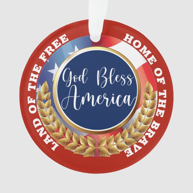 God Bless America Ornament (Front)
