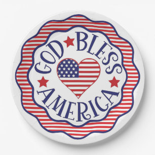 God Bless America Paper Plate