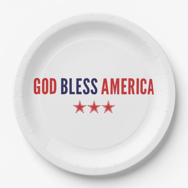 God Bless America Paper Plate (Front)
