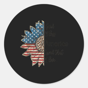 God Bless America Patriotic 4Th Of July Usa Flag Classic Round Sticker