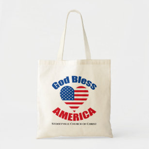 God Bless America Patriotic Christian Church Tote Bag