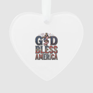 God Bless America Patriotic Cross Vintage Shirt_1 Ornament