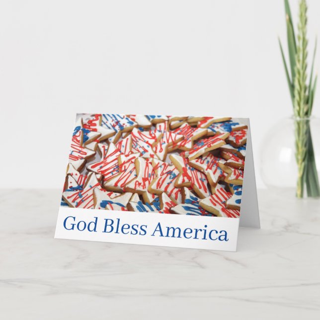 God Bless America Patriotic Greeting Card Blank (Front)