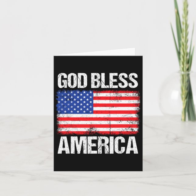 God Bless America Patriotic Happy 4th Of July For  Card (Front)
