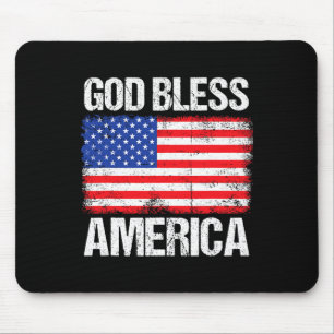 God Bless America Patriotic Happy 4th Of July For Mouse Pad