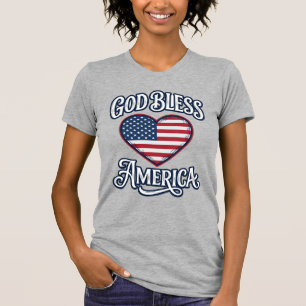 God Bless America Patriotic Heart Shirt Design_1