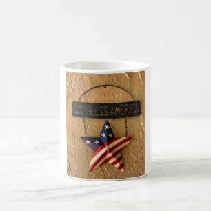 God Bless America Patriotic Star Metal Sign - 4th Coffee Mug