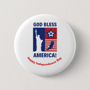 "God Bless America" Patriotic Symbols Custom 2 Inch Round Button
