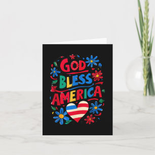 God Bless America Patriotic Usa Flag Christian 4th Card