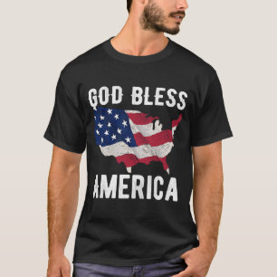 God Bless America Patriotic USA Flag Vintage T-Shirt