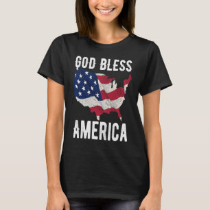 God Bless America Patriotic USA Flag Vintage T-Shirt