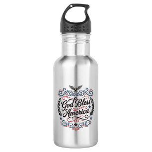 God Bless America Patriotic Vintage Eagle T-Shirt  532 Ml Water Bottle