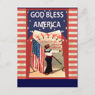 God Bless America Postcard