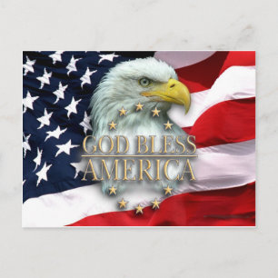God Bless America Postcard