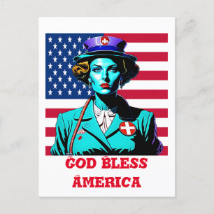 God Bless America Postcard
