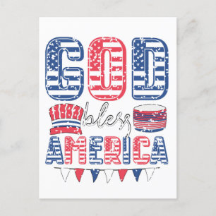 God Bless America Postcard