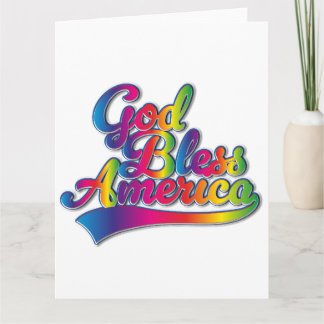God Bless America Rainbow logo Card