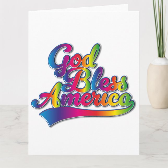 God Bless America Rainbow logo Card (Front)