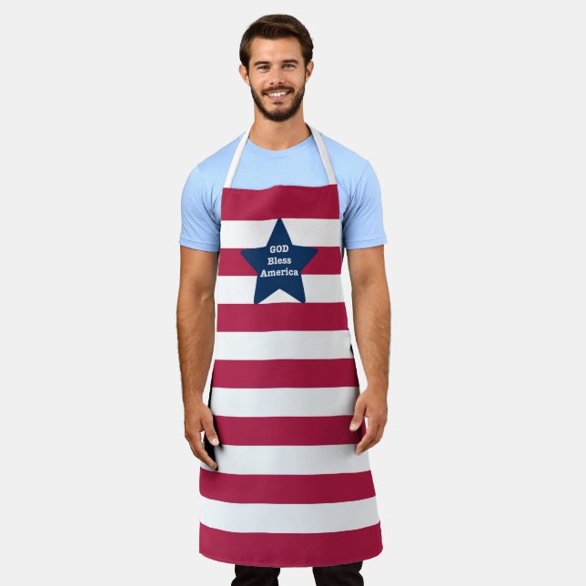 God Bless America Red White And Blue  Apron (Worn)