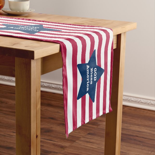 God Bless America Red White And Blue  Short Table Runner (In Situ)