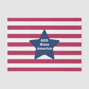 God Bless America Red White And Blue Tissue Paper