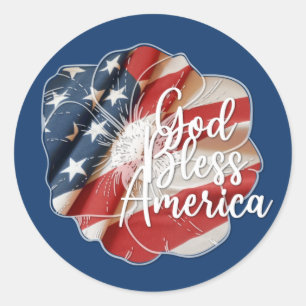 God Bless America Red White Blue Flag  Gift Tags