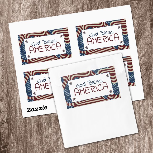 God Bless America Red White Blue Flags Sticker (Creator Uploaded)