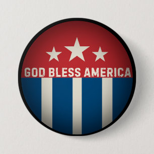 God Bless America Retro 3 Inch Round Button