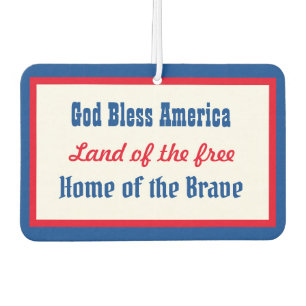 God Bless America Retro Patriotic Red Blue White Air Freshener