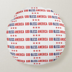 God Bless America Round Pillow