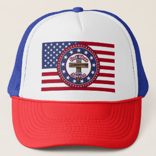 God Bless America Rugged Cross 1776-2026 Flag Trucker Hat