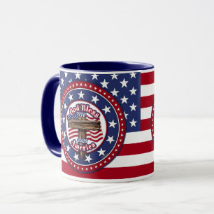 God Bless America Rugged Cross Flag 1776-2026 Flag Mug