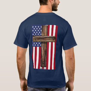 God Bless America Rugged Cross Flag 1776-2026 T-Shirt