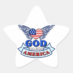 God Bless America Star Sticker