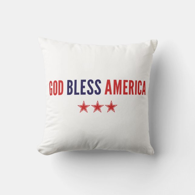 God Bless America Throw Pillow (Front)