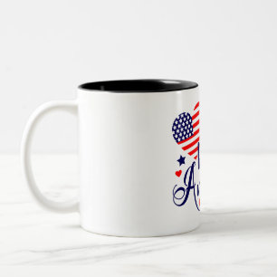 God bless america Two-Tone coffee mug