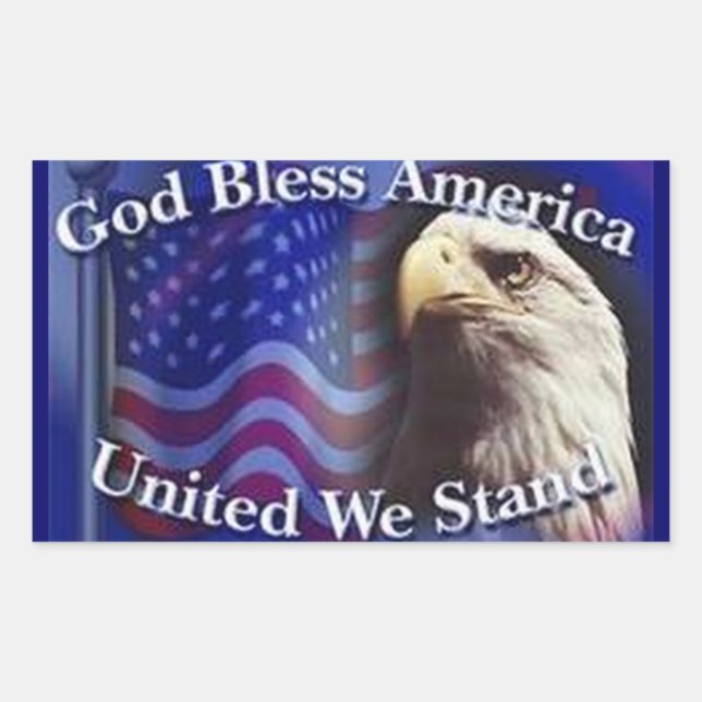 GOD BLESS AMERICA UNITED WE STAND STICKER (Front)
