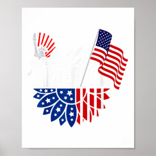 God Bless America Us Flag 4th Of July Independence Poster