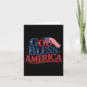 God Bless America Usa Flag 4th Of July Patriotic 1 Card