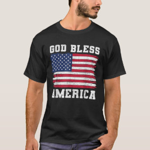God Bless America USA Flag 4th of July Patriotic T-Shirt