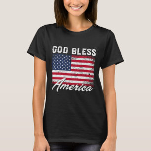 God Bless America Usa Flag 4th Of July Patriotic T-Shirt