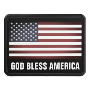 God bless America vintage American flag patriotic Trailer Hitch Cover